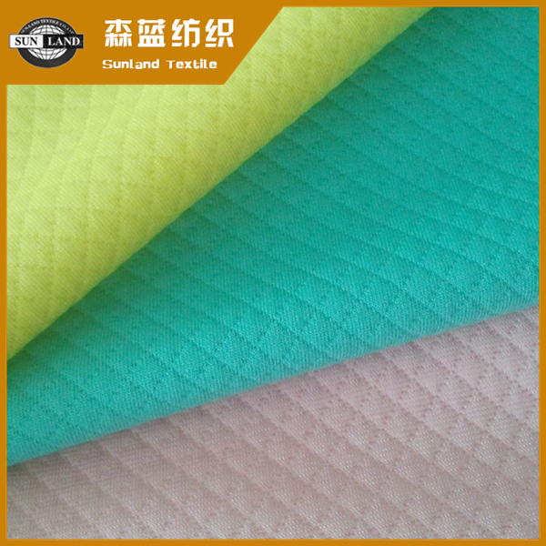 全滌提花菱形空氣層 polyester jacquard interlock